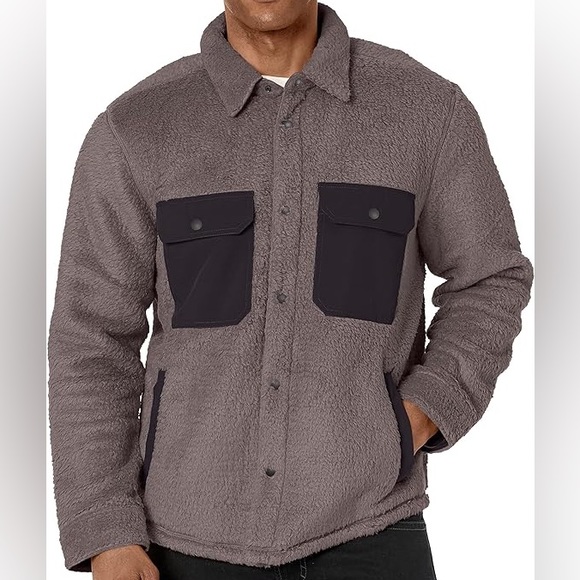 Outerknown Skyline Fleece Sherpa Shirt Jacket Mens Size S Gray NWT - Picture 3 of 8